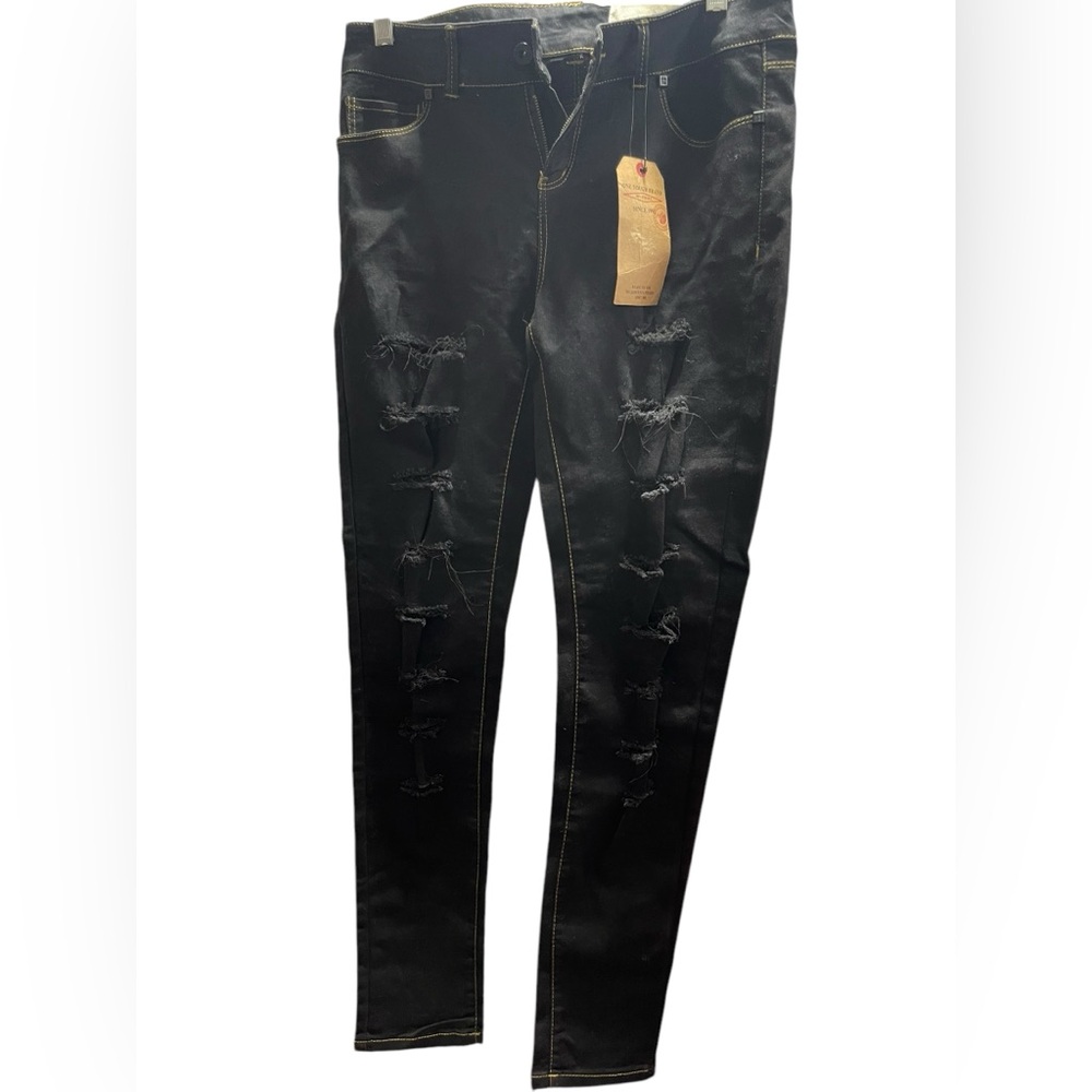 Distressed Black Skinny Jeans Modern Fit